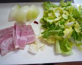 簡単♪春キャベツとベーコンのスープパスタ作り方1写真