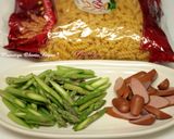 アスパラとウインナーの和えるパスタ♪作り方1写真