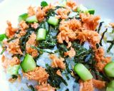 海の親子丼＊我が家流　鮭フレ＆いくら　作り方4写真