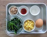 【副菜】ほうれん草とコーンのグラタン風小鉢作り方1写真