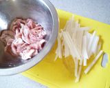 大根とスモークチーズの豚肉巻き作り方2写真