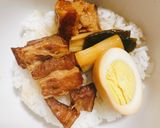 豚バラブロックの角煮　ねぎ、昆布作り方7写真