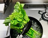 菜の花と油揚げのからし和え作り方3写真