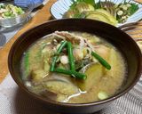 クジラ汁風！？豚バラと夏野菜のお味噌汁♫作り方4写真