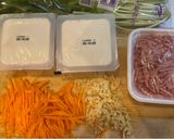 ひき肉と豆腐のピリ辛麻婆風水菜添え作り方1写真