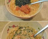 わさび菜とアボカドのサラダ～梅海苔とろろ作り方3写真