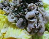 ニラ入り塩だれの豚こま炒めと春キャベツ☆作り方7写真