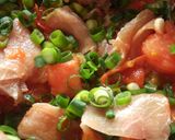 超特急！生ハムと小葱のトマトパスタ。作り方4写真