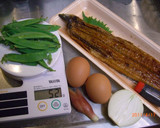 鰻とキヌサヤの卵とじ作り方1写真