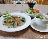 鶏肉とほうれん草のクリーム仕立て作り方6写真