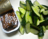 簡単：胡瓜と鰯缶の胡麻和え作り方1写真