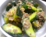 簡単：胡瓜と鰯缶の胡麻和え作り方4写真