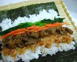 韓国風？キムチ入り焼肉のり巻き作り方3写真
