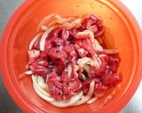 レンジで1人分♪牛丼作り方1写真