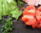 フライパン一つ！レタス入りトマトごはん作り方1写真