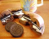 オレオクッキーでチョコベーグルサンド作り方6写真