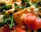 菜の花とトマトのスクランブルエッグ作り方4写真