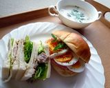 ロールパンと食パンのサンドウィッチ作り方16写真