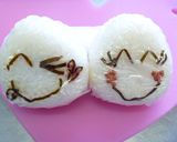 我が家のキャラ弁№7顔文字おにぎり♪作り方5写真