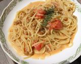 〇トマト●なっとう○クリーム●パスタ〇作り方5写真