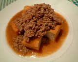厚揚げ豆腐の肉みそ煮込み作り方3写真