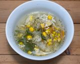 簡単！コーンとスライス野菜の白だしスープ作り方4写真