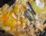 たけのことわらびの親子丼作り方4写真
