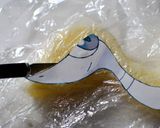 ポケモン　野沢菜ツタージャ弁当　キャラ弁作り方4写真