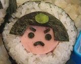 金太郎アメ海苔巻 / チクワ（キャラ弁）作り方4写真