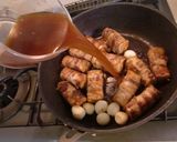 【豚バラ肉の厚揚げ巻き　照り焼き風味】♪作り方4写真