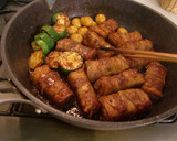 【豚バラ肉の厚揚げ巻き　照り焼き風味】♪作り方5写真
