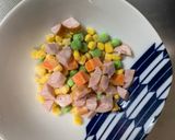 レンジ中華風梅トマトシーフード炒飯弁当作り方2写真