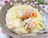 鶏肉とキャベツのコーンクリームスープ煮作り方4写真