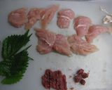 お弁当に♪ささみの梅しそ揚げ作り方1写真