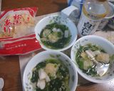 松山揚げと大根菜のおひたしのお吸い物作り方19写真