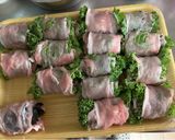 ケール🥬（or紫蘇）の梅ロール巻き作り方3写真