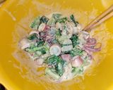 イカと帆立と菜の花の辛子酢味噌マヨ和え作り方5写真