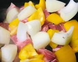 豚うでブロック肉の角切り生姜レモン炒め作り方1写真