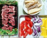 暑い日の夕飯!牛肉トマトポテトと野菜炒め作り方1写真