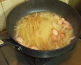 なめ茸パスタ　(お手軽まろやか和風味)作り方4写真