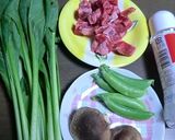 小松菜とスナップえんどうと牛肉の蒸し煮作り方1写真