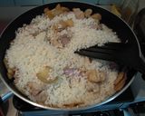 台湾料理-黒ごま油鶏肉の炊き込みご飯作り方5写真