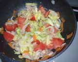 春キャベツとトマトの焼きうどん♪作り方4写真