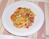 春キャベツとトマトの焼きうどん♪作り方7写真