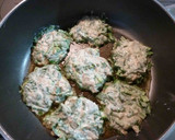 簡単☆春菊と桜えびのかき揚げ風？お焼き作り方4写真