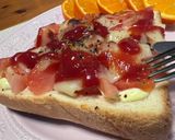朝食♡私の大好きなトマト&チーズトースト作り方2写真