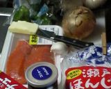 鮭のクリームスパゲティ。作り方1写真