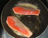 鮭のクリームスパゲティ。作り方3写真