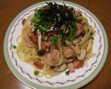 ベーコンと梅干のバター醤油パスタ❤作り方5写真