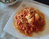 絶品トマトソースのパスタinモッツァレラ作り方7写真